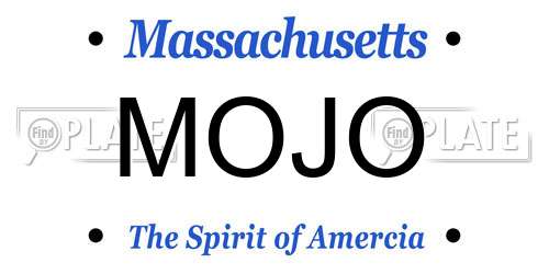 MOJO Massachusetts License Plate