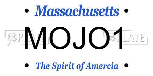 MOJO1 Massachusetts License Plate