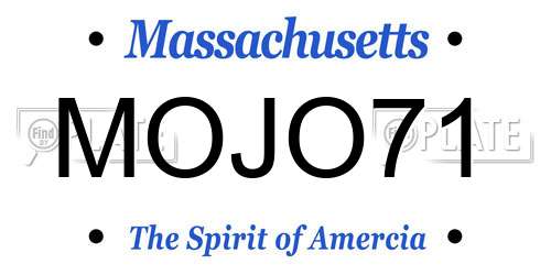 MOJO71 Massachusetts License Plate