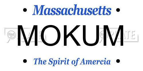 MOKUM Massachusetts License Plate