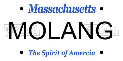 MOLANG Massachusetts License Plate