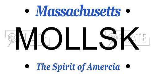 MOLLSK Massachusetts License Plate