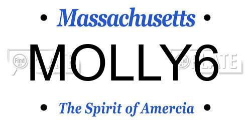 MOLLY6 Massachusetts License Plate