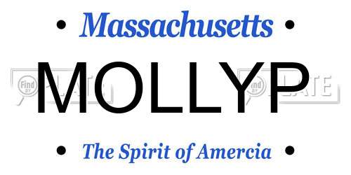 MOLLYP Massachusetts License Plate