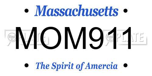 MOM911 Massachusetts License Plate