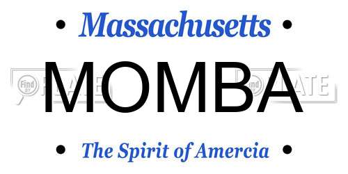 MOMBA Massachusetts License Plate