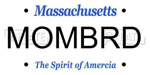 MOMBRD Massachusetts License Plate