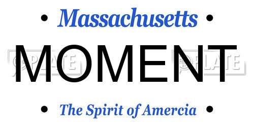 MOMENT Massachusetts License Plate