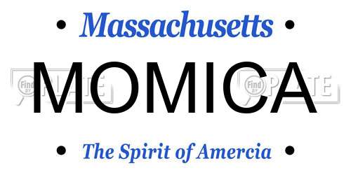 MOMICA Massachusetts License Plate
