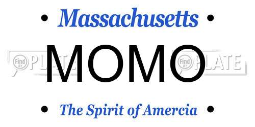 MOMO Massachusetts License Plate