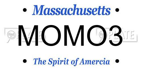 MOMO3 Massachusetts License Plate