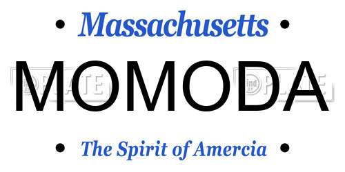MOMODA Massachusetts License Plate