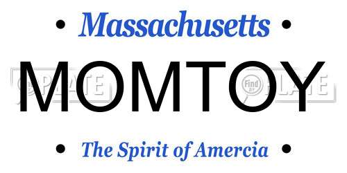 MOMTOY Massachusetts License Plate