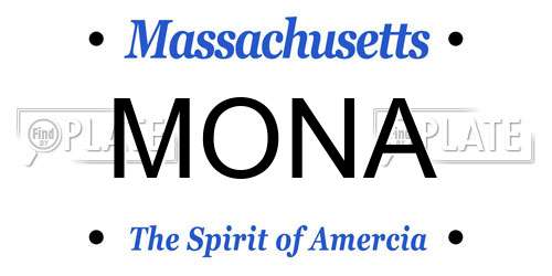 MONA Massachusetts License Plate