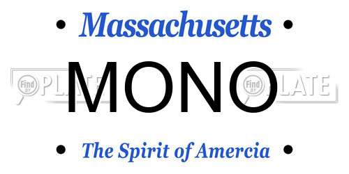MONO Massachusetts License Plate