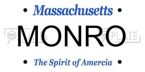 MONRO Massachusetts License Plate