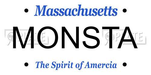 MONSTA Massachusetts License Plate