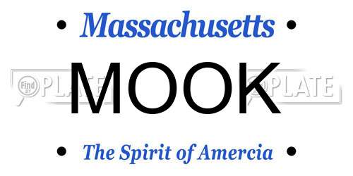 MOOK Massachusetts License Plate