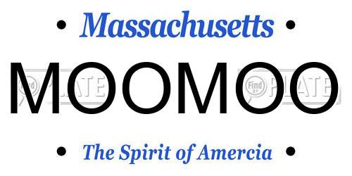 MOOMOO Massachusetts License Plate