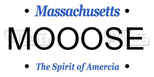 MOOOSE Massachusetts License Plate