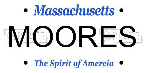 MOORES Massachusetts License Plate