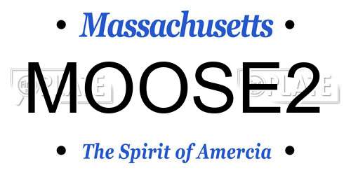 MOOSE2 Massachusetts License Plate