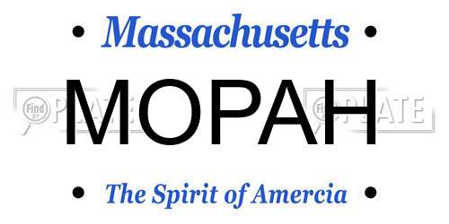 MOPAH Massachusetts License Plate