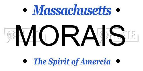 MORAIS Massachusetts License Plate