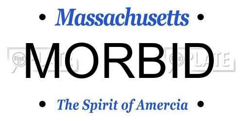 MORBID Massachusetts License Plate
