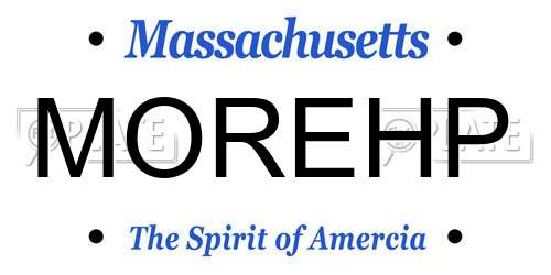 MOREHP Massachusetts License Plate