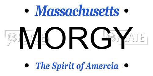 MORGY Massachusetts License Plate