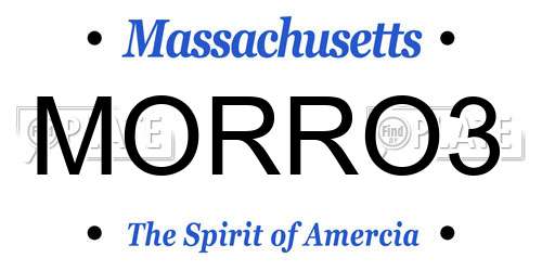 MORRO3 Massachusetts License Plate