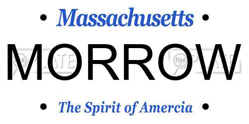 MORROW Massachusetts License Plate
