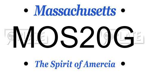 MOS20G Massachusetts License Plate