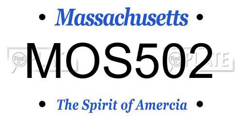 MOS502 Massachusetts License Plate