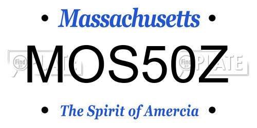MOS50Z Massachusetts License Plate