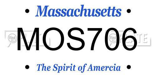 MOS706 Massachusetts License Plate