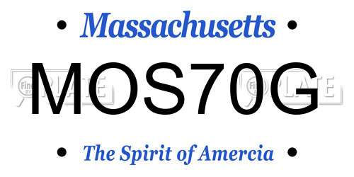 MOS70G Massachusetts License Plate