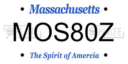 MOS80Z Massachusetts License Plate