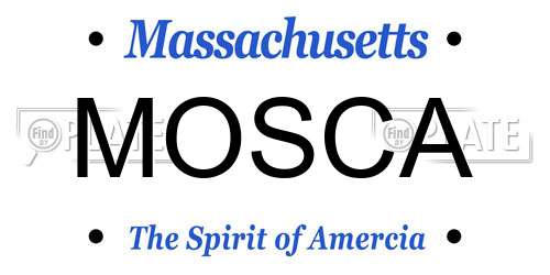 MOSCA Massachusetts License Plate