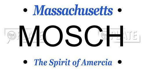 MOSCH Massachusetts License Plate