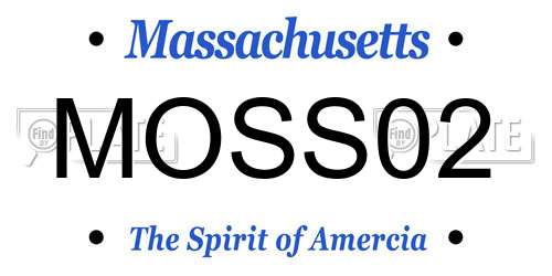MOSS02 Massachusetts License Plate