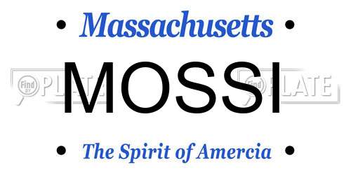 MOSSI Massachusetts License Plate