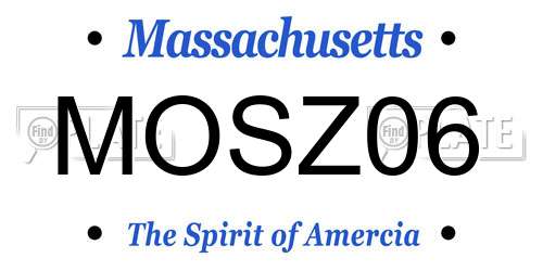 MOSZ06 Massachusetts License Plate
