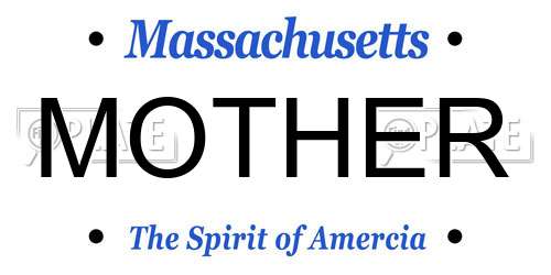 MOTHER Massachusetts License Plate
