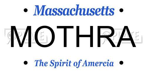 MOTHRA Massachusetts License Plate