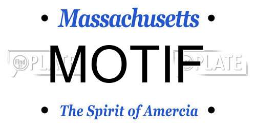 MOTIF Massachusetts License Plate