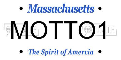 MOTTO1 Massachusetts License Plate