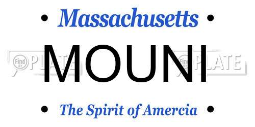 MOUNI Massachusetts License Plate
