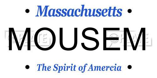 MOUSEM Massachusetts License Plate
